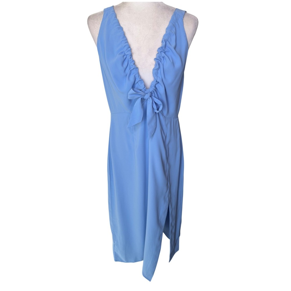 Abercrombie & Fitch Light Blue Ruffled Midi Dress - Picture 9 of 16